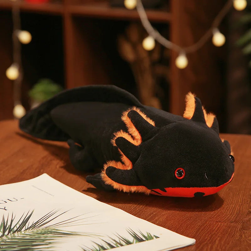 Black axolotl plush