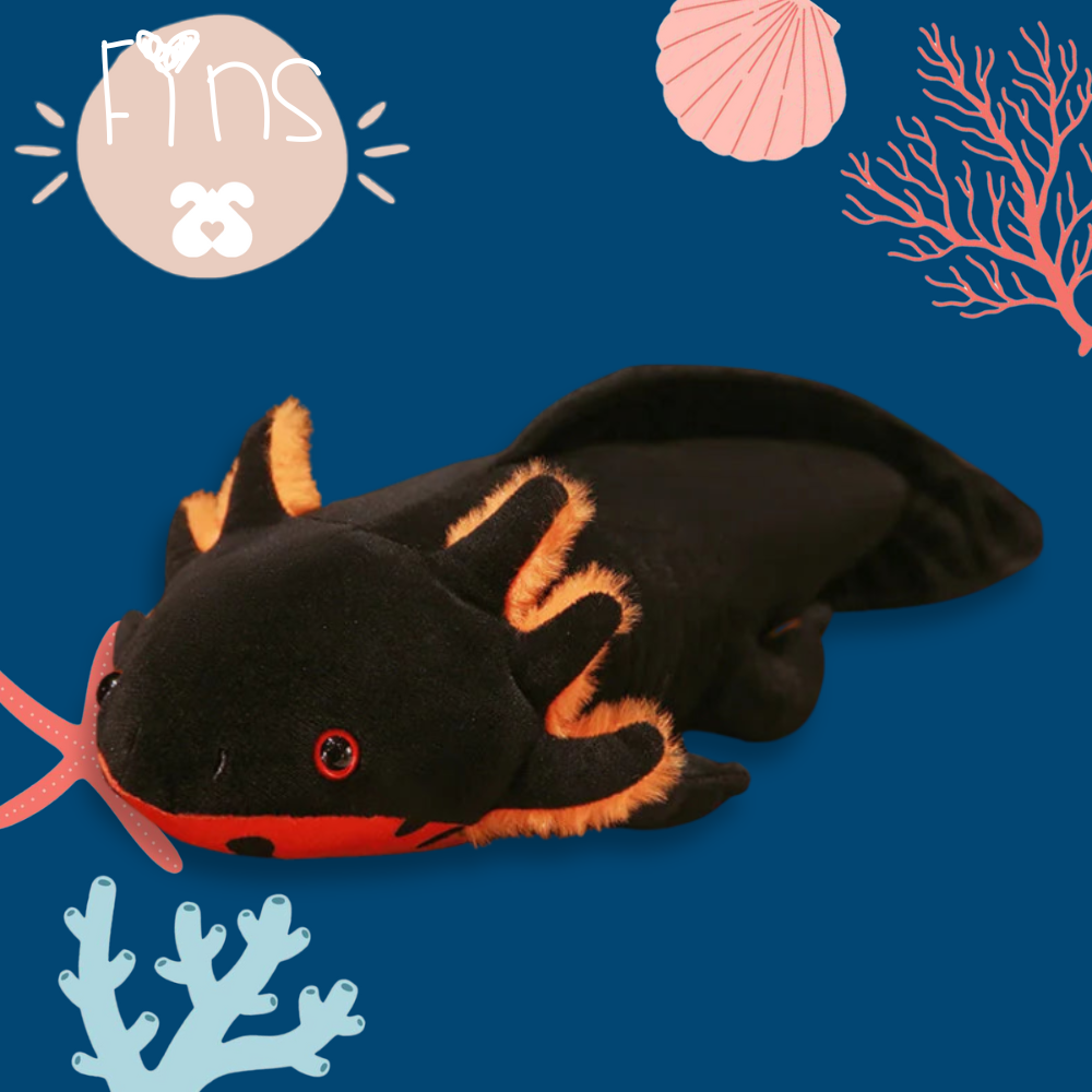 Black axolotl plush