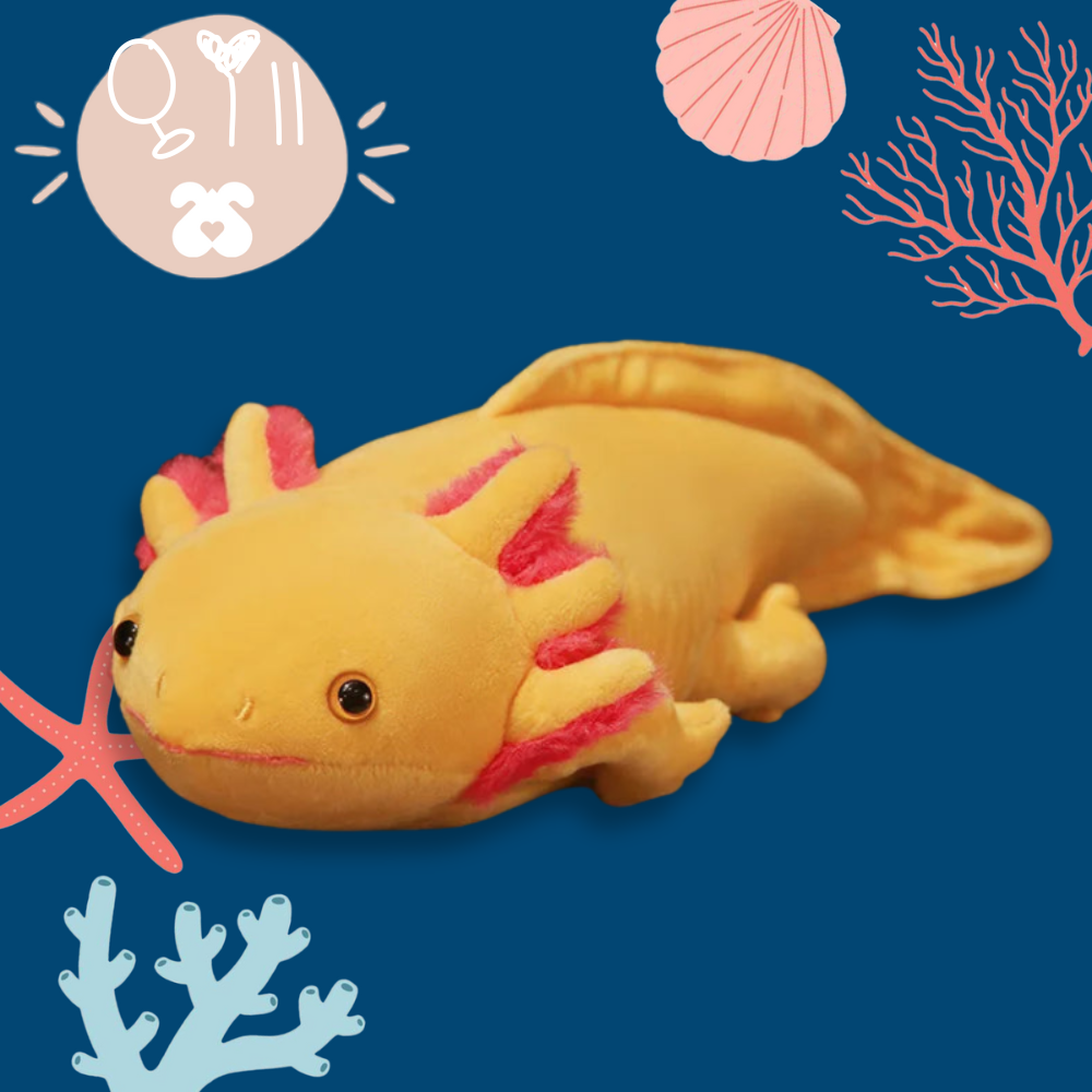 Yellow axolotl plush