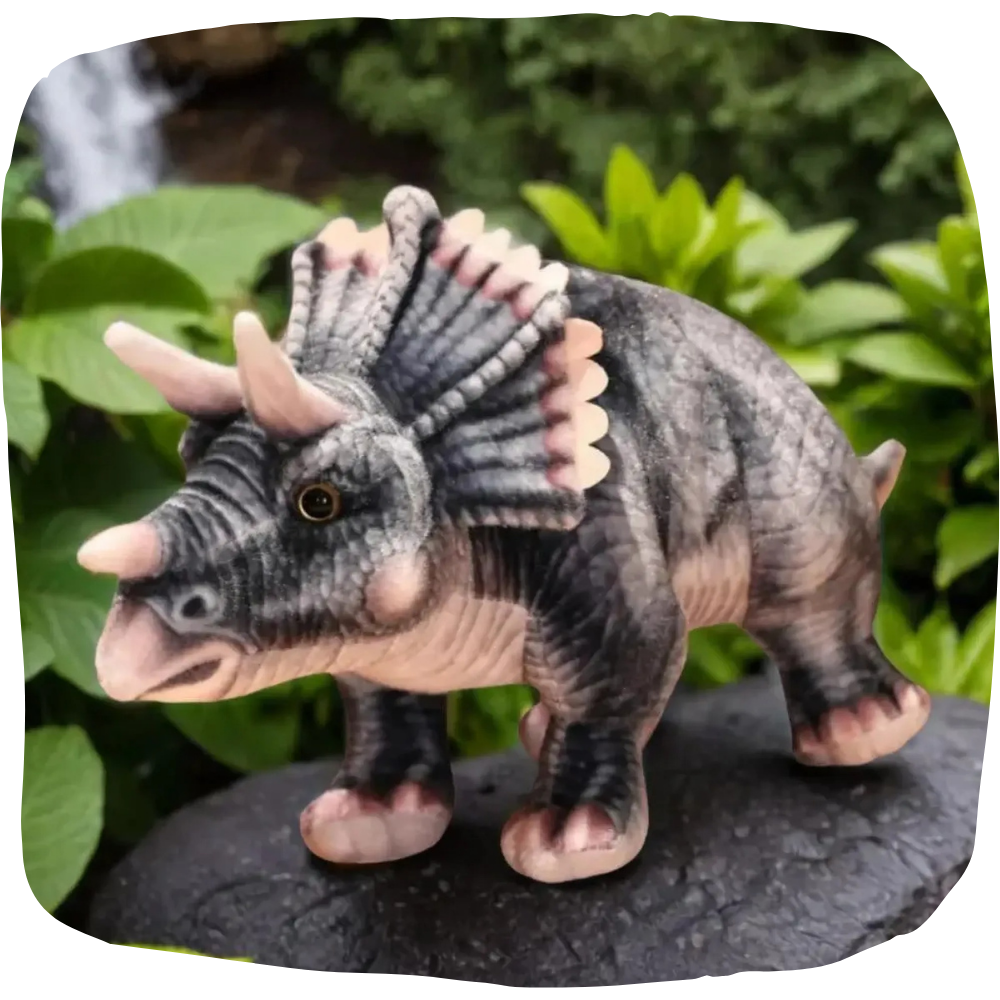 Realistic triceratops plush