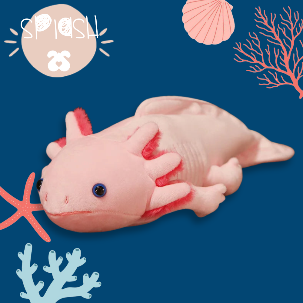 Pink axolotl plush